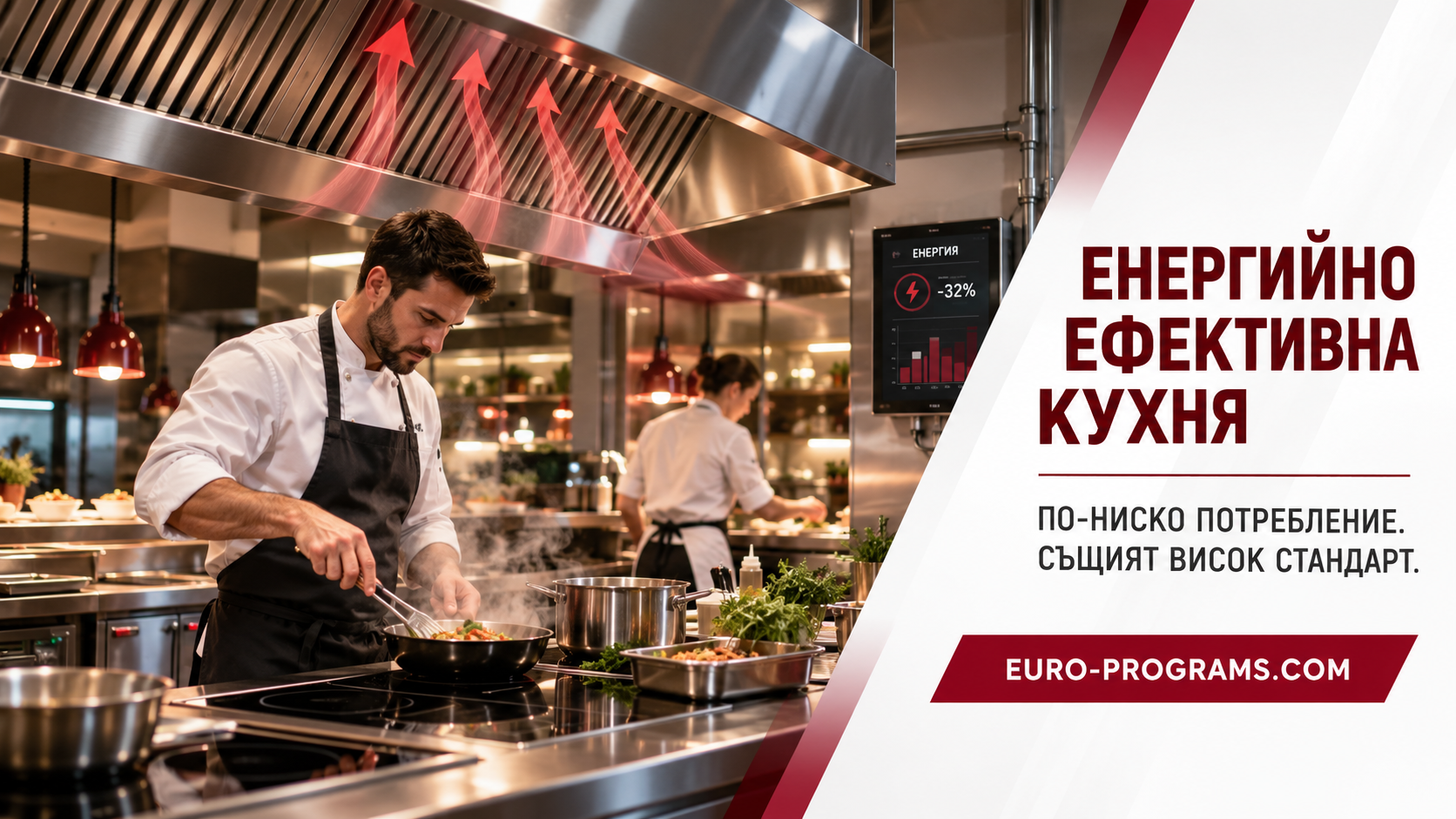 Енергийно ефективна професионална кухня с интелигентна вентилация