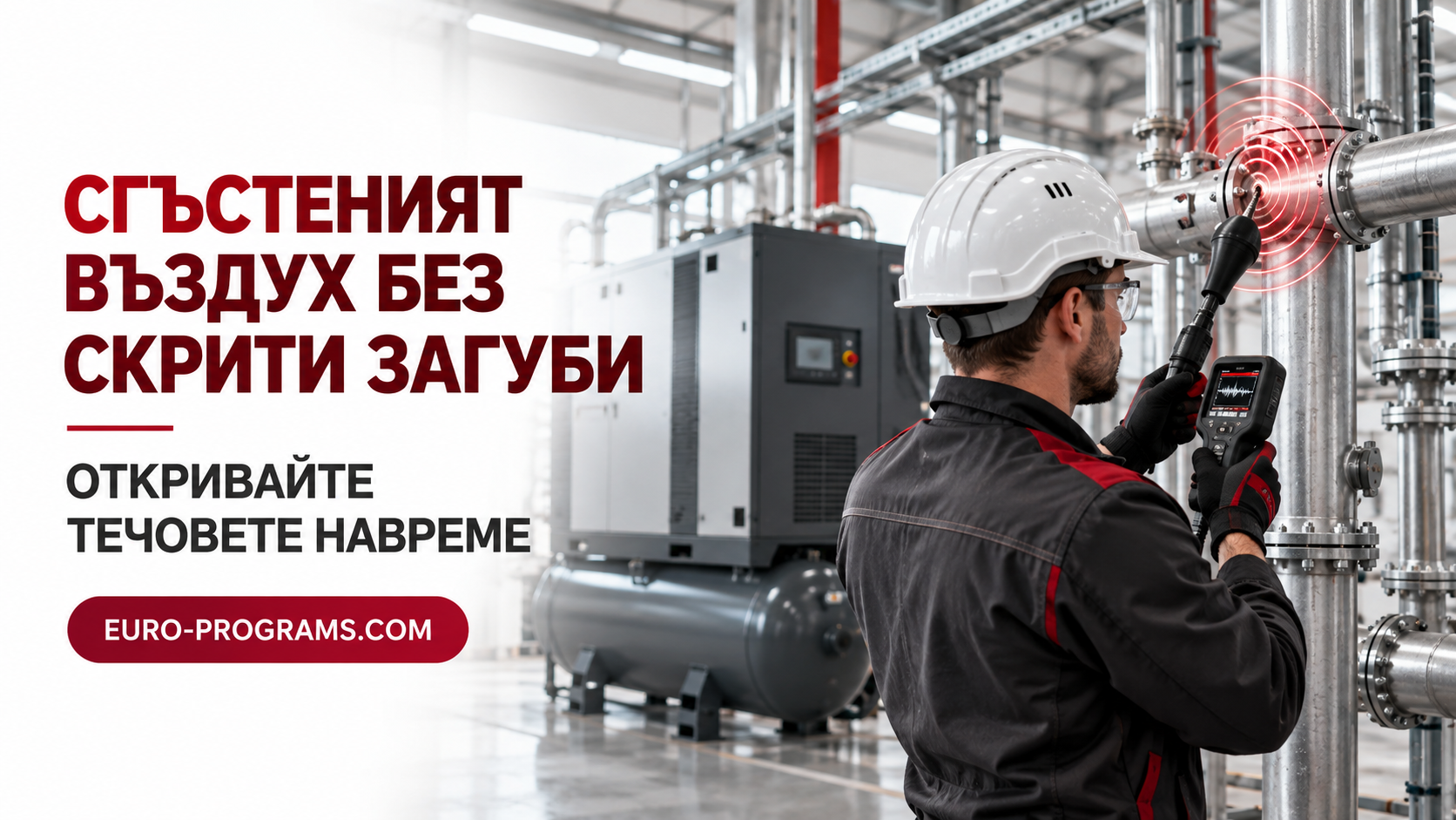 Енергийна ефективност на сгъстен въздух и откриване на течове