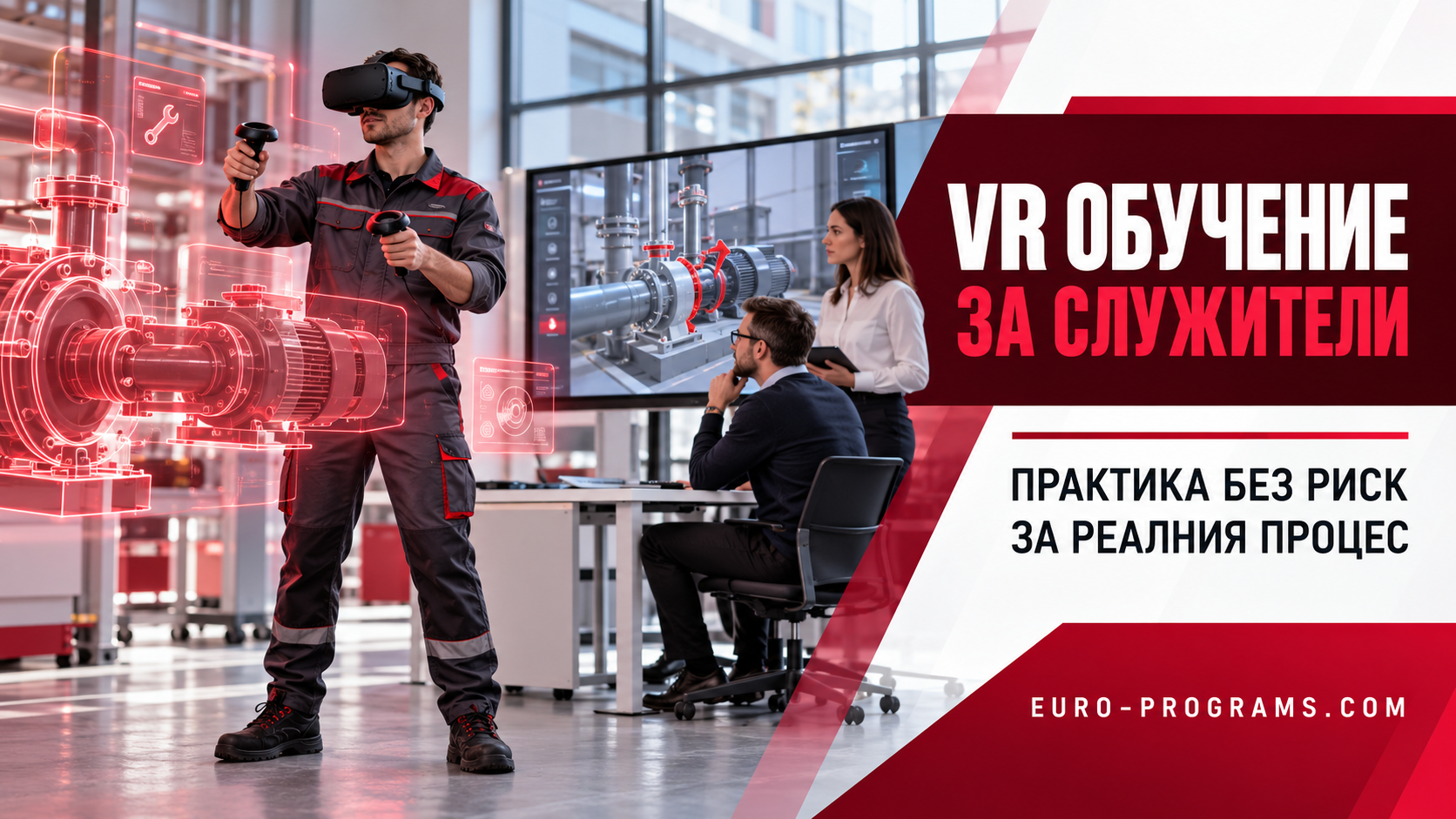 VR обучение за служители в симулирана производствена среда