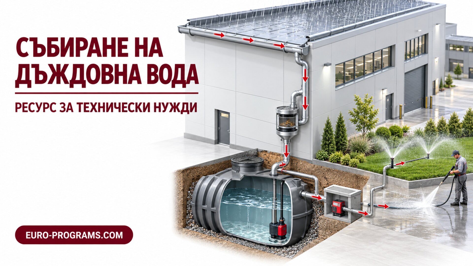 Събиране на дъждовна вода за бизнеса и използване за технически нужди